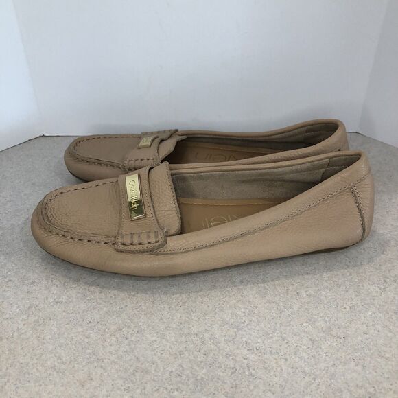 Calvin Klein - Leta Women's Leather Moccasin Size 8.5 Bone Color - Picture 3 of 6